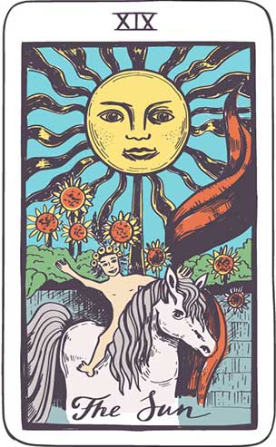 Horoskop Tarot na jutro - karta Słońce (XIX)