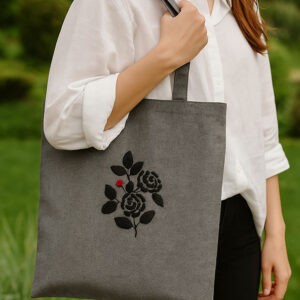 Torba haftowana z sercem rekodzielo