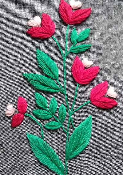 Torba z haftem tulipany