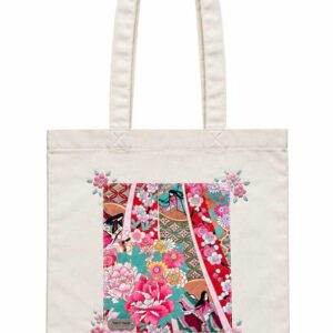 Torba bawełniana shopper z japońskim wzorem i haftem – Sakura